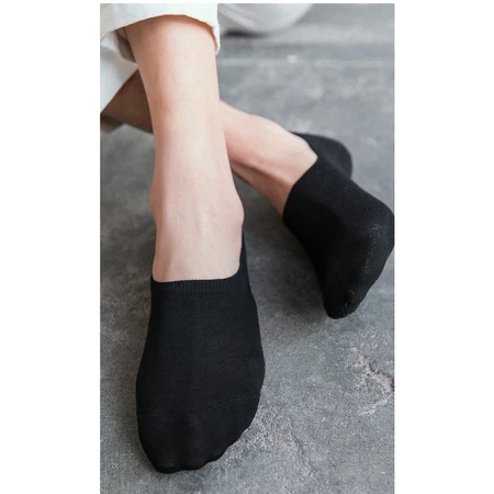 ถุงเท้าผ้าฝ้าย ซิลิโคน กันลื่น ซ่อนได้ แฟชั่นฤดูร้อน ฤดูใบไม้ร่วง สําหรับผู้ชาย 6 คู้