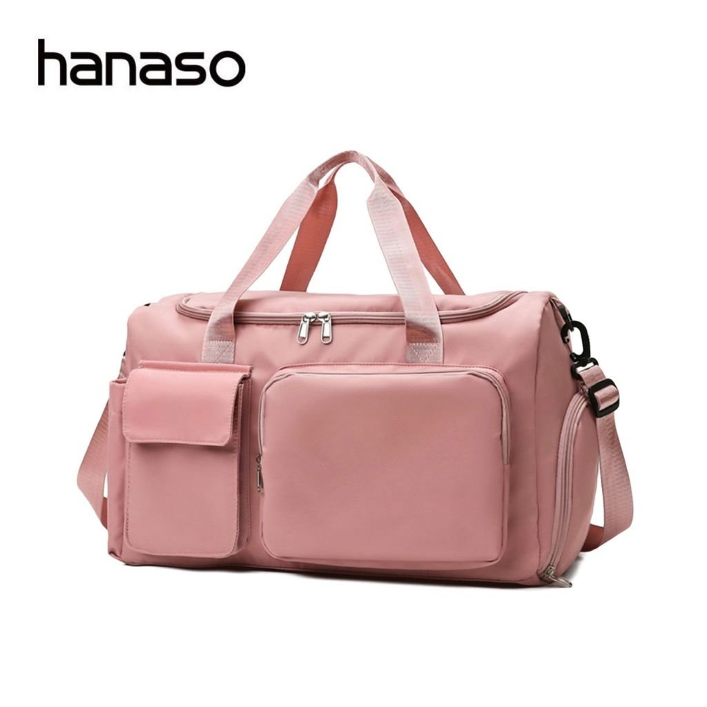 Hanaso กระเป๋าถือเดินทาง สะพายได้ ถือแบบหิ้วได้ กระเป๋าฟิตเนส กระเป๋าcarry on หลายช่อง จุของได้เยอะ travel bag