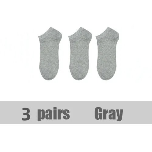 ถุงเท้ากีฬา ผ้าฝ้าย ระบายอากาศได้ดี สีขาว สีดํา 3 คู่ สีเทา