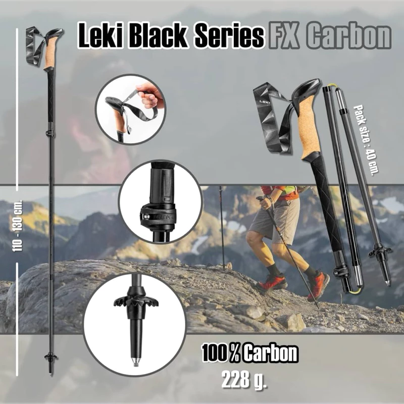 ไม้เท้าเดินป่า Leki Black Series FX Carbon